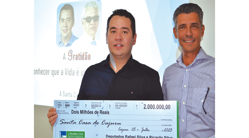 Deputado trouxe cheque de dois milhões para Santa Casa